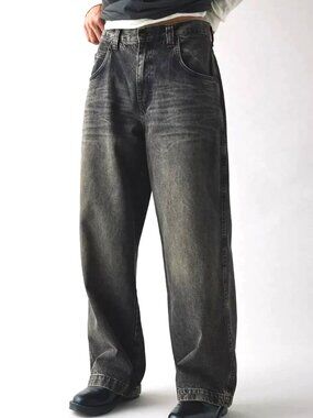 Levi's UO Super Baggy Skateboarding Jeans Drawstring Mens 28x34 Washed Black NWT